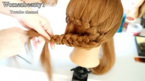 Braided  hairstyle for long hair. Updo hairstyles