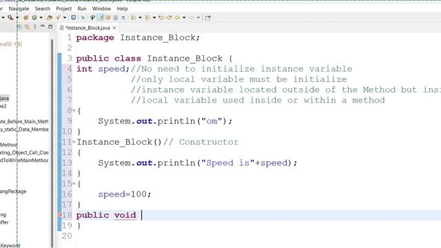 Java Constructor, Instance Veriable, Instance Block Control Flow, Java Control flow : Class 1