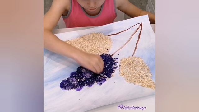 Аппликация из крупы от Мирославы Лебедевой / ВЕСЕННЯЯ ПОДЕЛКА СВОИМИ РУКАМИ "СИРЕНЬ" / DIY crafts смотреть онлайн