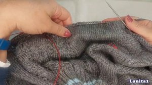 Подрезы при вязании сверху. Джемпер рукав-погон. МК. Часть №4