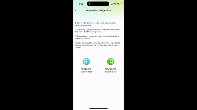 How to do an account migration in Widgetable? From old phone to a new one