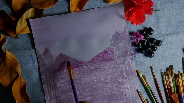 Painting with color made from Java plum. जामून से बनाये रंग से चित्र.