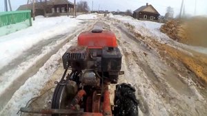 Тест резины Кама 421 по рыхлому снегу(Видео с экшен камеры)