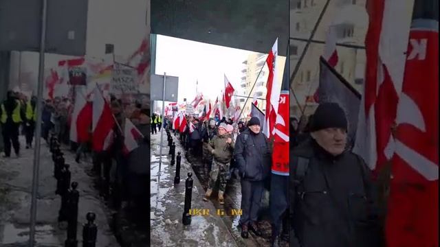 Польский выход. Польский митинг против Украины. Митинг против НАТО. Митинг в Польше.