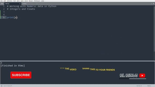 Python Tutorial for Beginners 2: Integers and Floats - Working with Numeric Data | ML Minds