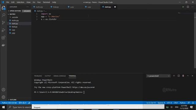 Open Files/Folders Through Python | #RNutro | Python 3.8