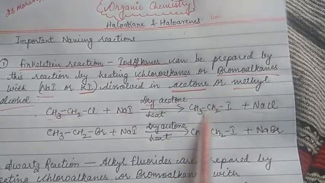 Haloalkane and haloarene