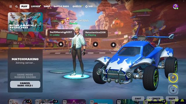 playing Fortnite rocket racing for the first time in Fortnite chapter 5 season 2 смотреть онлайн