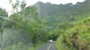 Driving up a mountain in Moorea