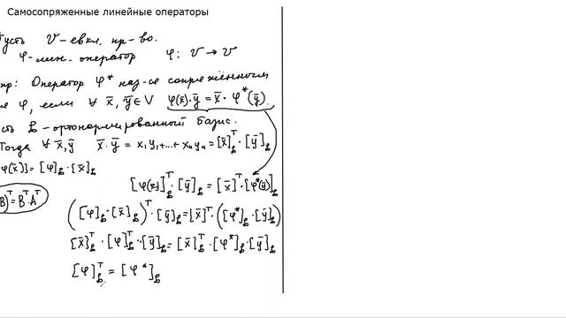 Свойства симметричной матрицы (самосопряженные линейные операторы)