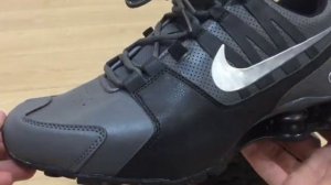 Реклама серых кожаных кроссовок Nike Shox Avenue для тренировок. Обзор спорт обуви Найк Шокс.