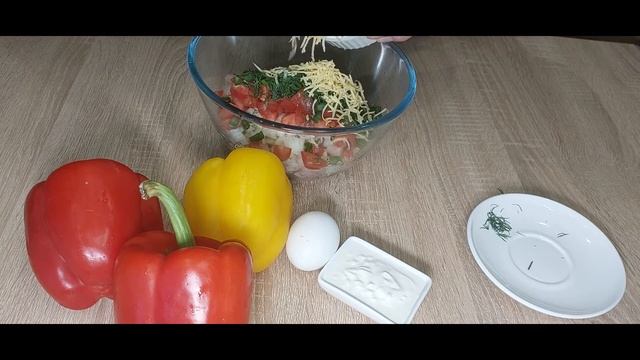 Фаршированный перец половинками без риса! Как приготовить фаршированный перец в духовке! Рецепт.