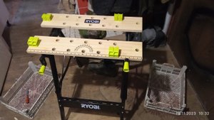 Верстак Ryobi RWB01 складной квартирный компактный, мини стремянка для отделочных работ, тест 100кг