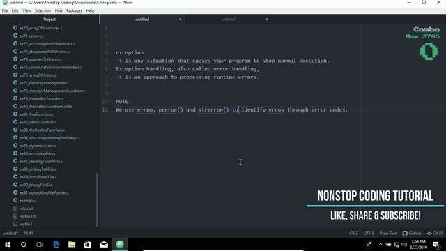 Exception Handling Easiest Way To Learn C With Atom Editor In Windows 10 #94 ►▼◄ смотреть онлайн