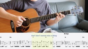 I Don't Want To Miss A Thing (Armageddon) - Aerosmith / Fingerstyle Guitar / Tabs + Chords + Lyrics