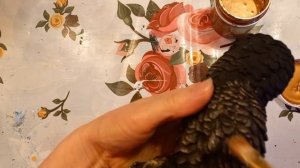 гипсовые фигуры покраска под бронзу, покрытие лаком, Фортуна, сова
