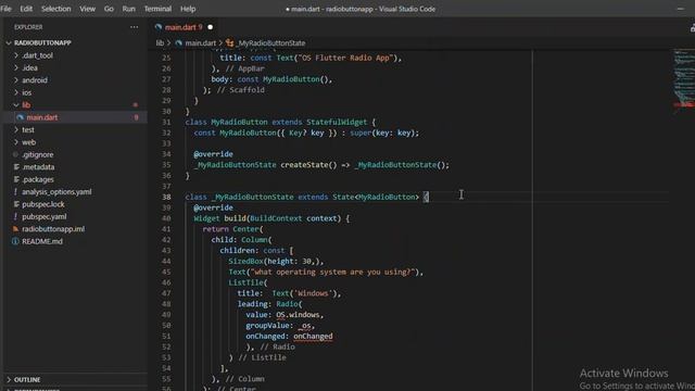 Flutter Mobile Apps  -  How to use Radio Buttons in Flutter Apps