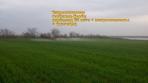 Опрыскивание пшеницы 16.04.18 гербицидом+фунгицид+карбамид 20 кг/га+ микроэлементы