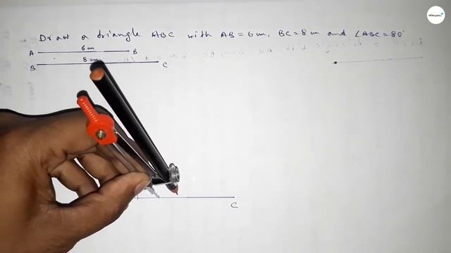 How to draw a triangle ABC with AB=6 cm,BC=8 cm and ∠ABC=80°.shsirclasses. смотреть онлайн