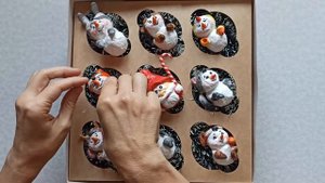 ⛄ Коллекция ёлочных игрушек из ваты