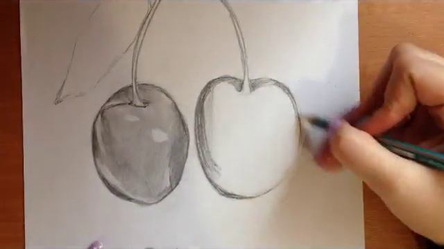 Как рисовать вишню карандашом смотреть онлайн