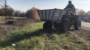 Покатушки на самодельном полноприводном тракторе