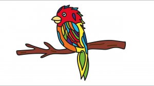 Раскраска Попугай / Как просто нарисовать попугая / Разноцветный попугай / Краски раскраски