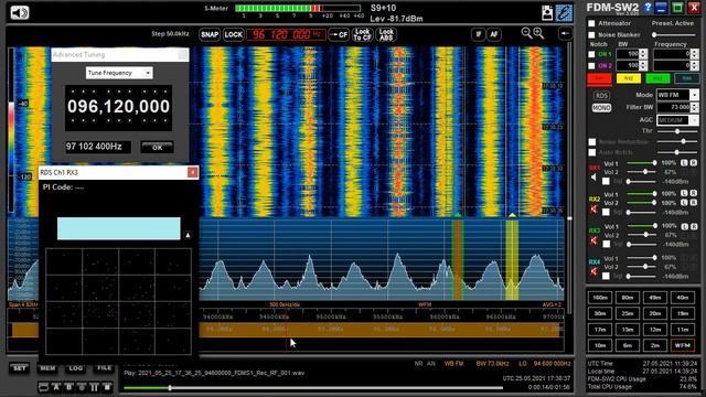 25.05.2021 17:36UTC, [Es], Неидентифицированная станция, 96.1МГц