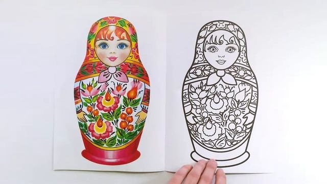 Раскраска Матрёшки. Урало-сибирская роспись. Обзор. смотреть онлайн