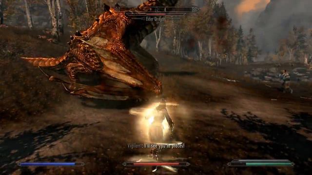 Skyrim Dragon Fight - Epic Ending is Epic смотреть онлайн
