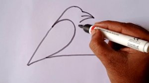 How to draw a crow from number 2//Easy drawing step by step/crow number drawing.