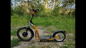 Электро-самокат на больших колёсах: 350W, 48V, ~20Aч..