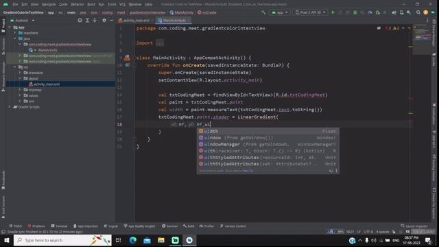 How to Implement Gradient Color in TextView in Android Studio Kotlin