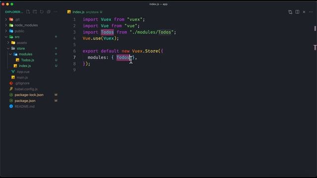 Vuex3 vuex setup and modules concept