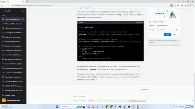 How can I launch an instance of an application using Python