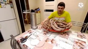 Приготовление и копчение колбасы. Коптильня из кислородного баллона.