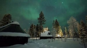 Amazing Northern Lights at Aurora Village, Ivalo Lapland Finland