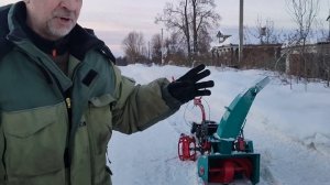 Снегоуборочная приставка СМ 600 замена ведомого шкива на 110мм и какой результат!