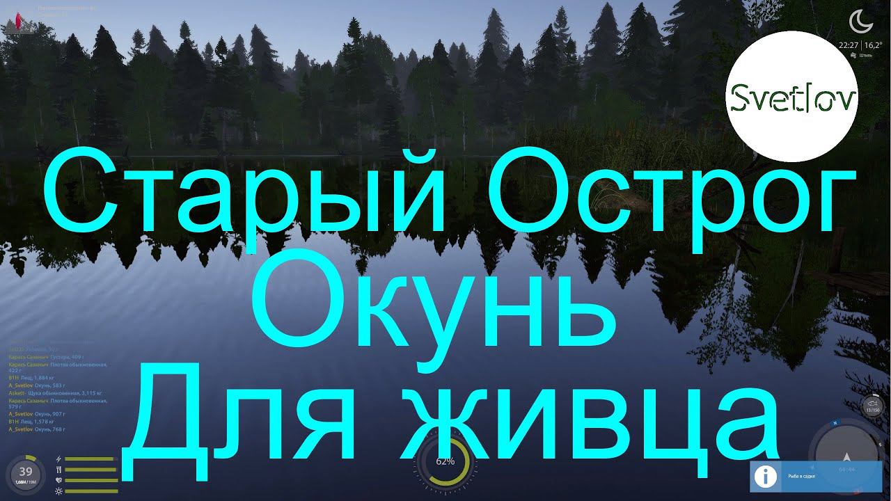 Озеро Старый Острог Окунь для живца Русская Рыбалка 4
