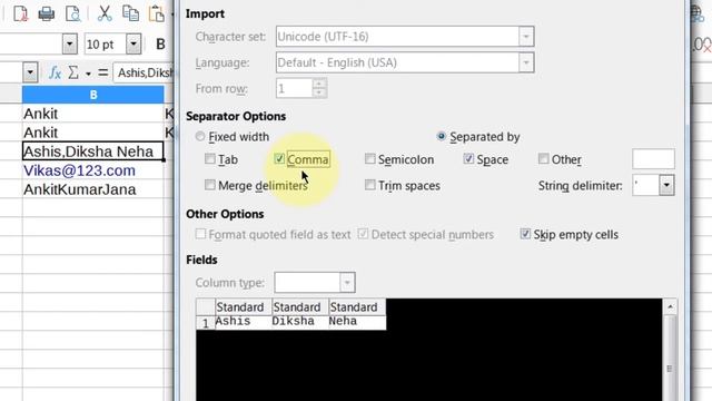 Text to column in Libreoffice calc ??