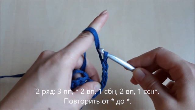 Ажурный узор крючком для авоськи из трикотажной пряжи. Crochet openwork pattern for string bag