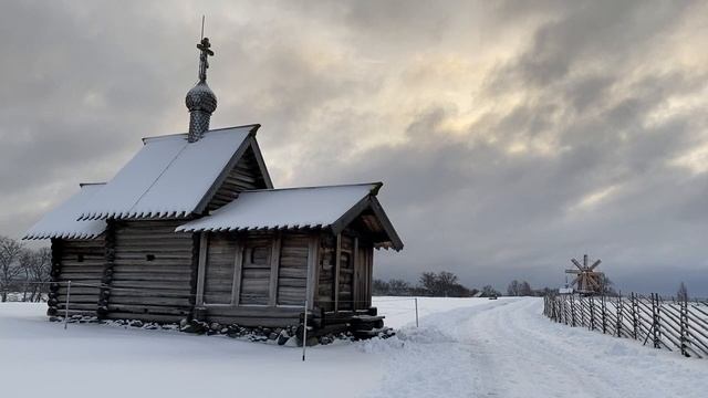 Зима на острове Кижи