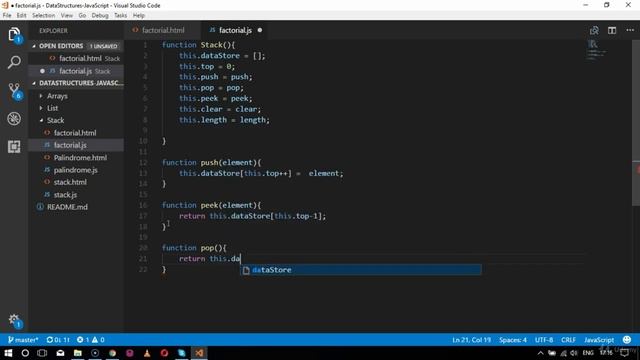 Factorial Example using javaScript
