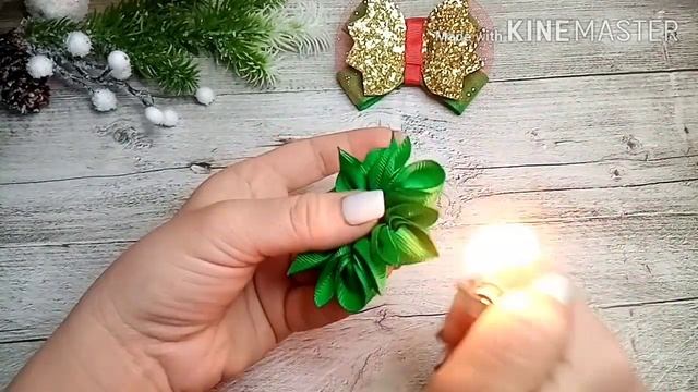 ОНИ ВОЛШЕБНЫЕ! / Зимние бантики из репсовых лент/ Канзаши /Рождественские олени