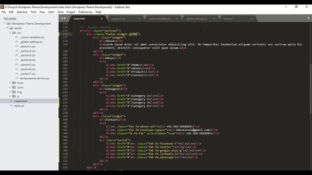 Footer Section [Part 9] - WordPress Theme Development смотреть онлайн