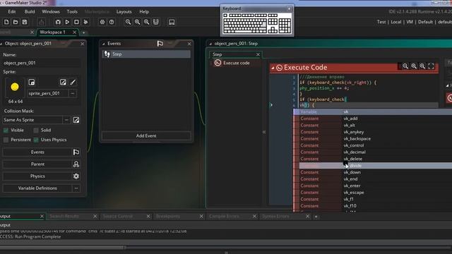 Работа с GameMaker studio 2 (Урок № 2 Движение персонажа) смотреть онлайн