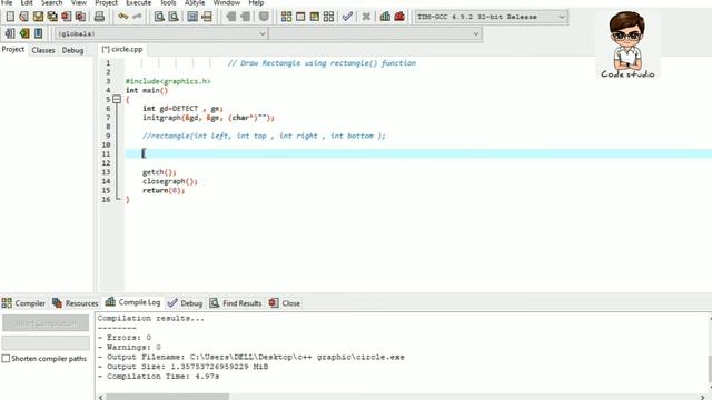 Draw Rectangle in c++ Graphic | c++ Graphic tutorial - Code studio    #graphictutorial