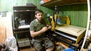 CNC machine tool, wood carving. Мастерская на даче. ЧПУ станок, резьба по дереву.