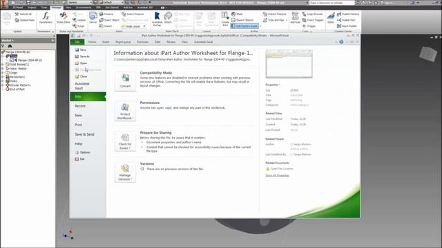 Autodesk Inventor - iPart (Flange) Creation from Excel смотреть онлайн