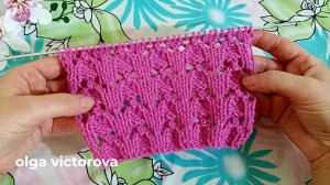 283  АЖУРНЫЙ УЗОР СПИЦАМИ ТЮЛЬПАНЫ Вязание Узоры спицами